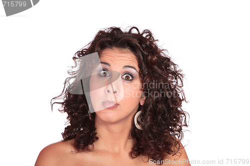 Image of Closeup portrait of a happy young woman