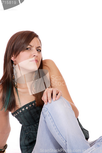 Image of Closeup portrait of a happy young woman
