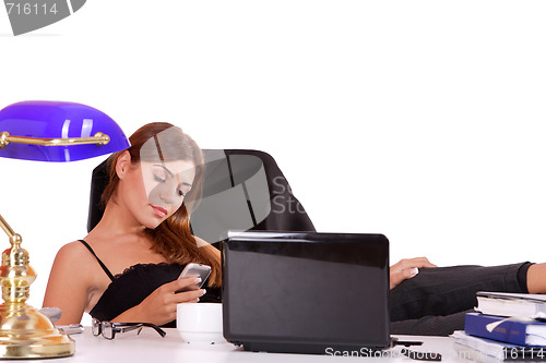 Image of young attractive business woman