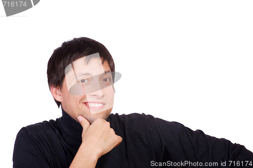 Image of happy young casual man portrait