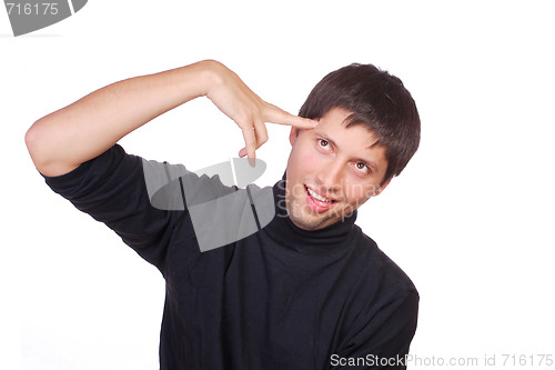 Image of happy young casual man portrait