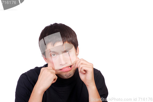 Image of happy young casual man portrait