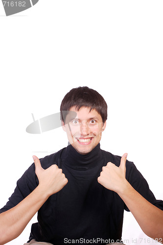 Image of happy young casual man portrait