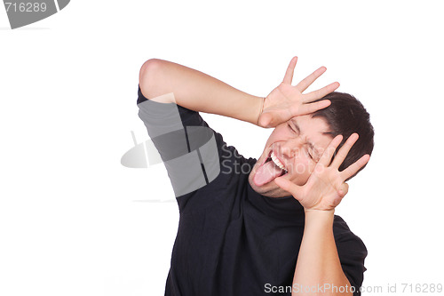 Image of happy young casual man portrait