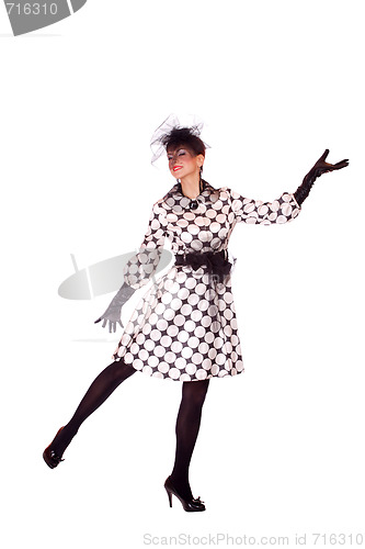 Image of Fashion girl posing on white background