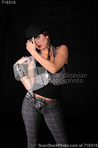Image of sexy women red background