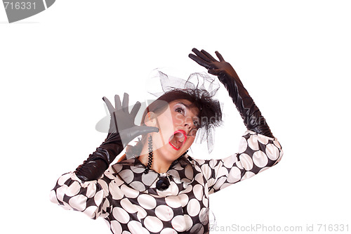 Image of Fashion girl posing on white background