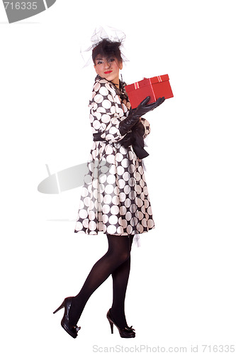 Image of Fashion girl posing on white background