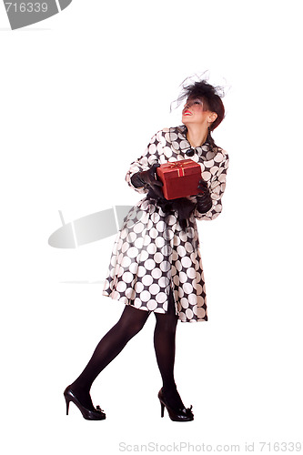 Image of Fashion girl posing on white background