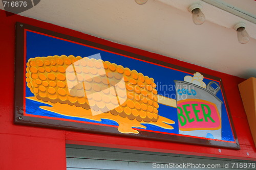 Image of Corn and Beer Sign
