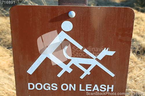 Image of Dogs on Leash Sign