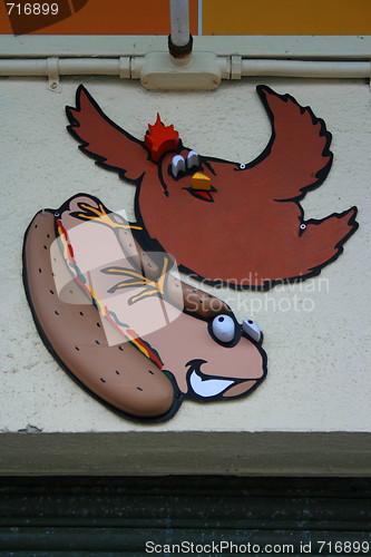 Image of Funny Hot Dog Sign