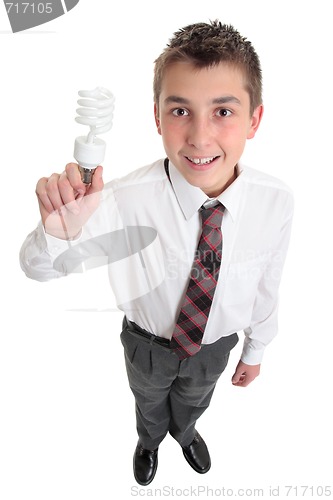 Image of Student with light bulb ideas or environment