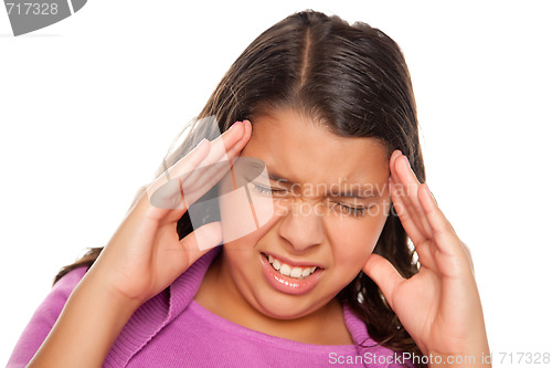 Image of Pretty Hispanic Girl with Headache