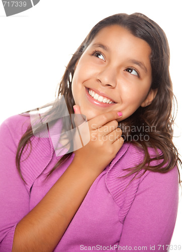 Image of Pretty Hispanic Girl Thinking