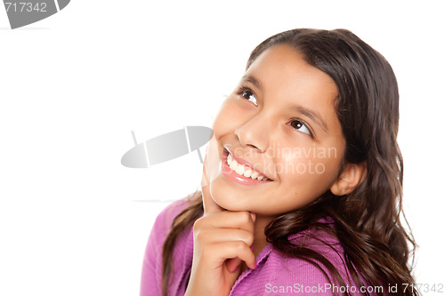 Image of Pretty Hispanic Girl Thinking