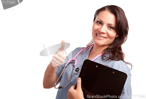 Image of Attractive Hispanic Doctor or Nurse