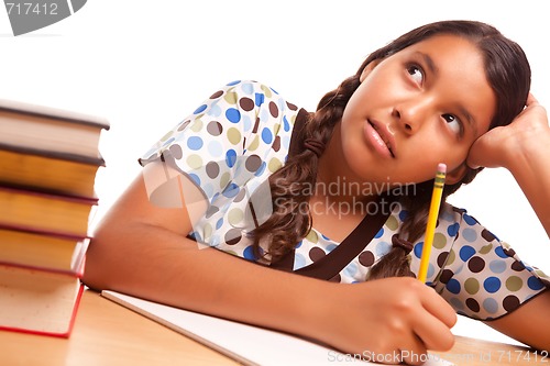 Image of Pretty Hispanic Girl Studying