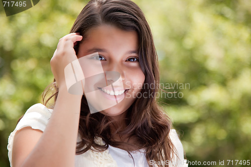 Image of Cute Happy Girl in the Park