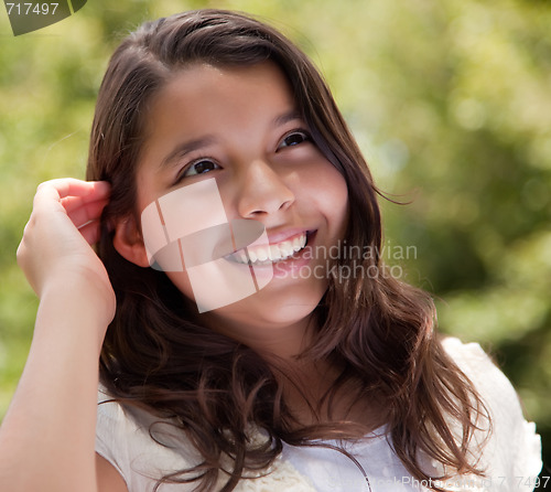 Image of Cute Happy Girl in the Park