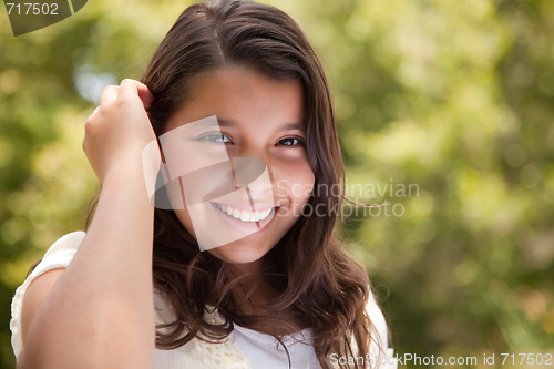 Image of Cute Happy Girl in the Park