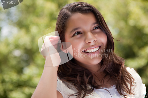 Image of Cute Happy Girl in the Park