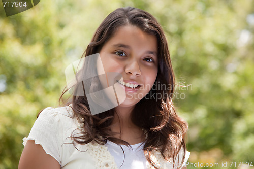 Image of Cute Happy Girl in the Park