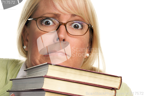 Image of Attractive Woman with Her Books