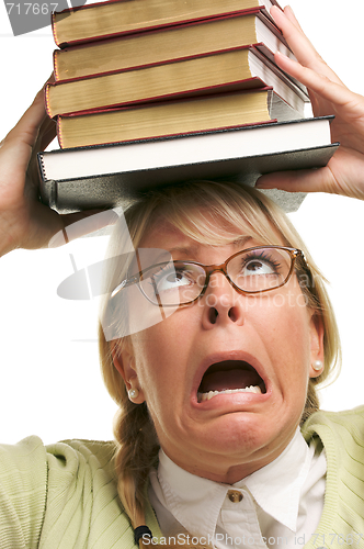 Image of Attractive Woman with Her Books