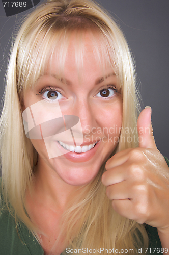 Image of Beautiful Woman with a Thumbs Up