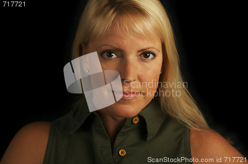 Image of Attractive Blond Haired, Brown Eyed Woman