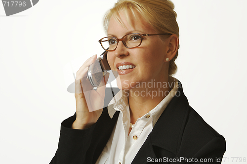 Image of Businesswoman Using Cell Phone