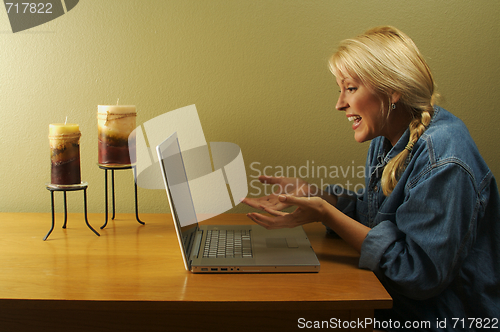 Image of Woman Using Laptop Series