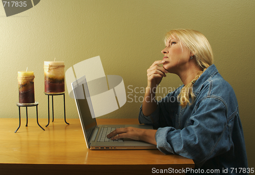 Image of Woman Using Laptop Series