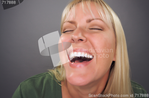 Image of Beautiful Blond Woman Laughing