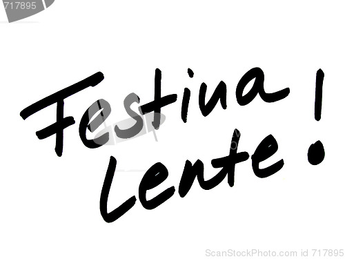 Image of festina lente