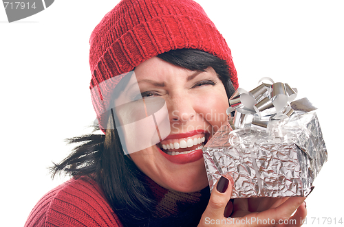 Image of Attractive Woman Holds Gift