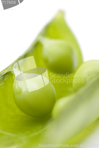 Image of fresh peas on white background