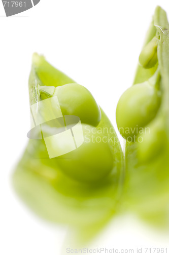 Image of fresh peas on white background