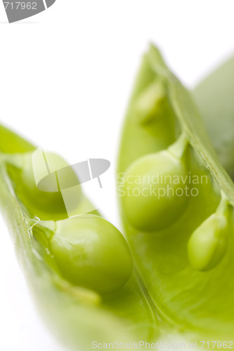 Image of fresh peas on white background