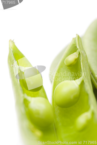 Image of fresh peas on white background