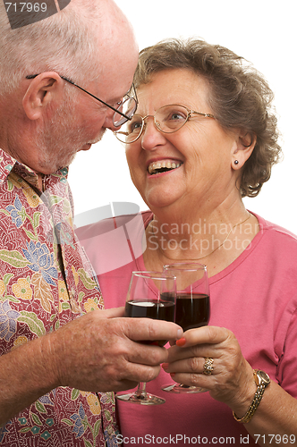 Image of Happy Senior Couple Toasting