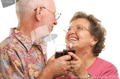 Image of Happy Senior Couple Toasting