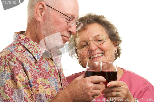 Image of Happy Senior Couple Toasting