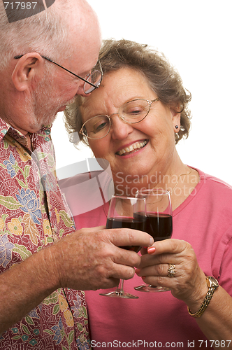 Image of Happy Senior Couple Toasting