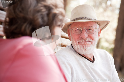 Image of Loving Senior Couple Outdoors