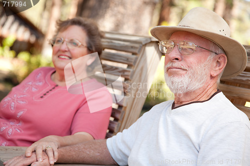 Image of Loving Senior Couple Outdoors