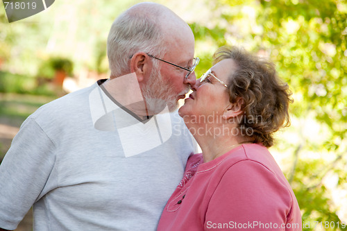 Image of Loving Senior Couple Outdoors