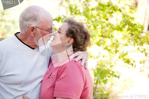 Image of Loving Senior Couple Outdoors