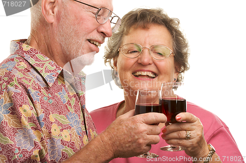 Image of Happy Senior Couple Toasting